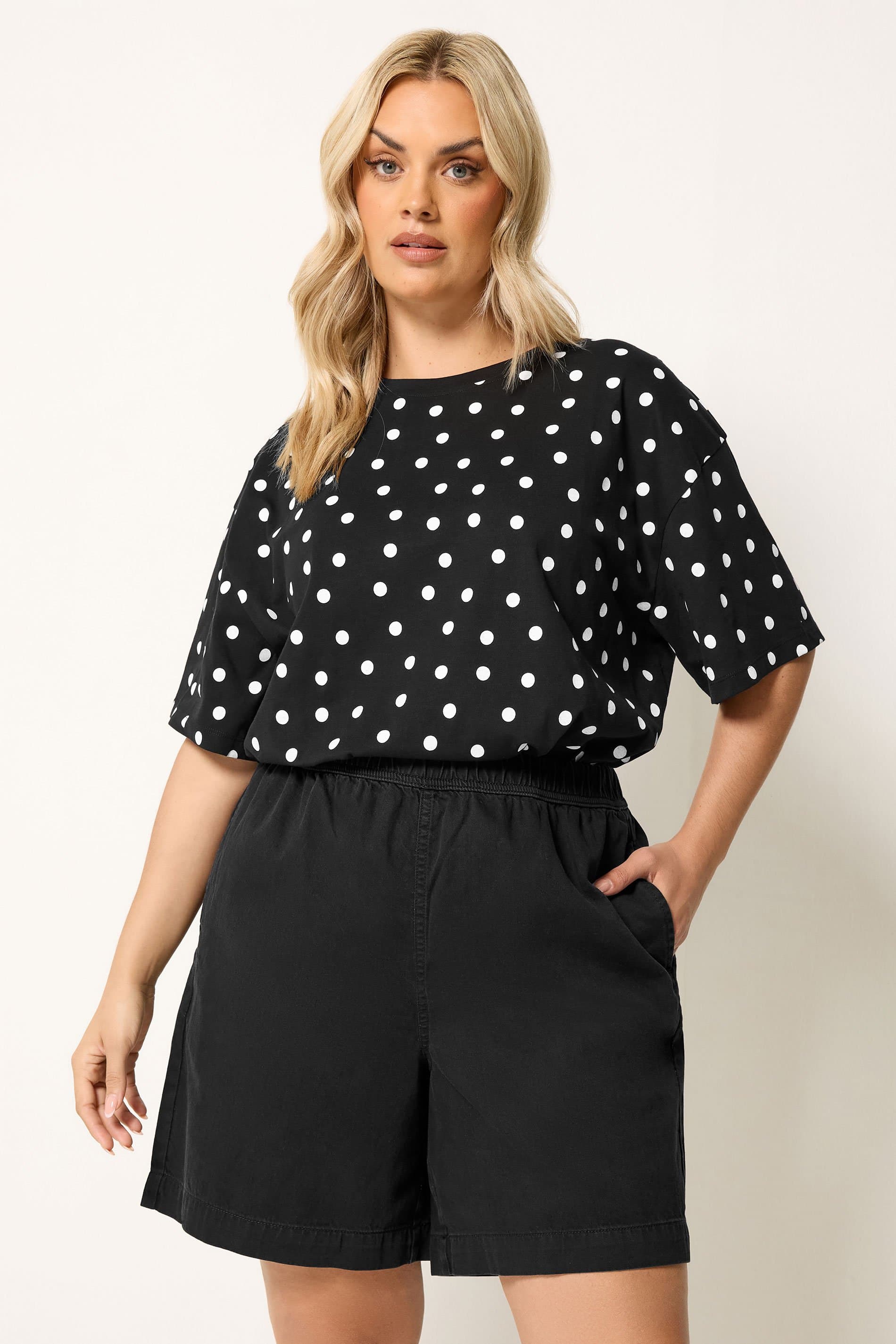 Yours Plus Size Blacked Washed Denim Shorts