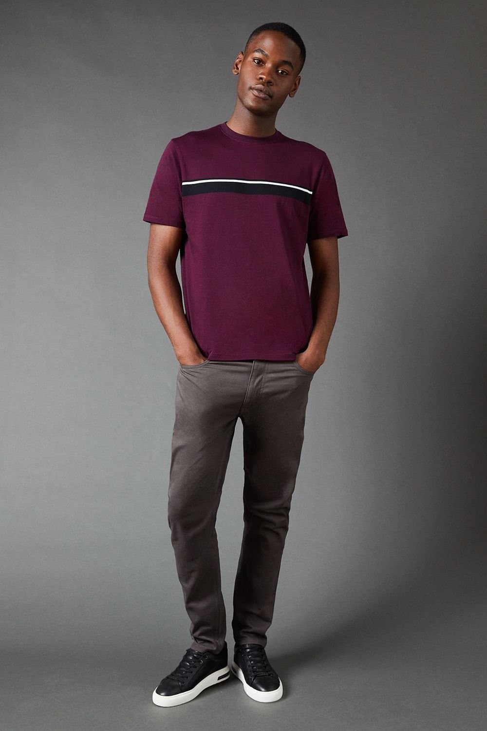 Burton Burton Men's Dark Grey Stretch Twill Slim Fit Jeans