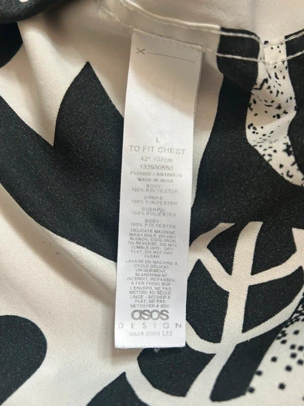 ASOS Design Large men’s ASOS Design funky black and white shirt