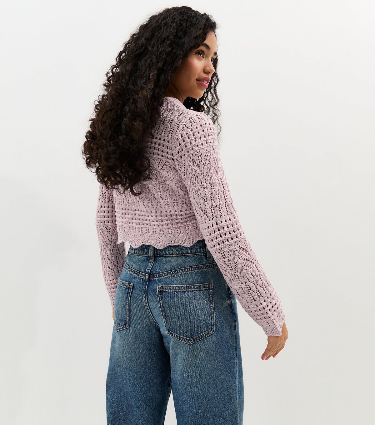 New Look Girls'  Lilac Crochet Cardigan New Look - 4