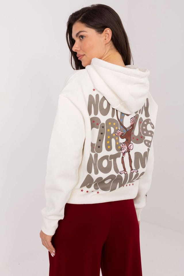 Love Lace Love Lace Women's Everyday Cotton Polyester Hooded Sweatshirt in White - 3