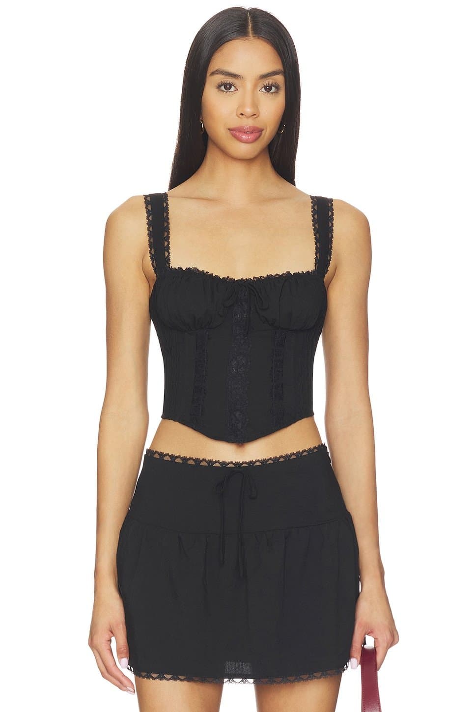 revolve Revolve Lace-Up Corset Top in Black