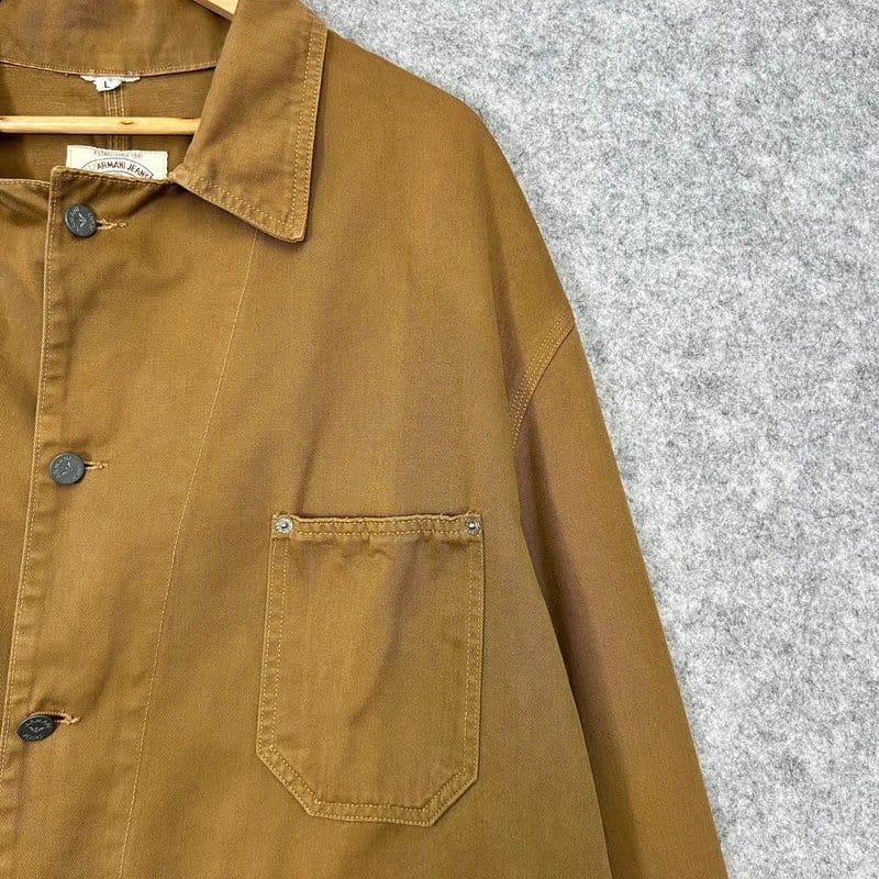 Armani Jeans Brown Chore Jacket Men's Size XL 2XL Utility Coat