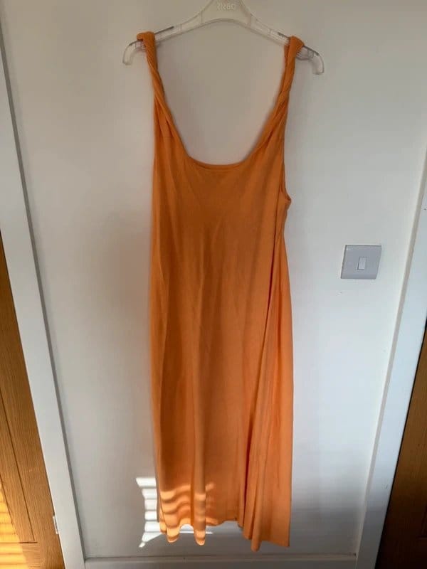 ASOS Orange Midi Dress – Sleeveless Scoop Neckline
