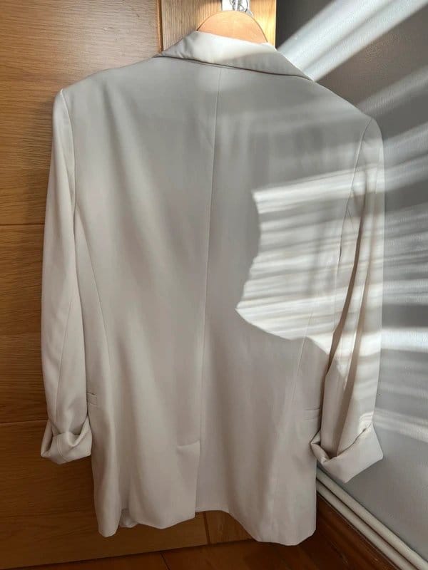 Bershka White Satin Blazer