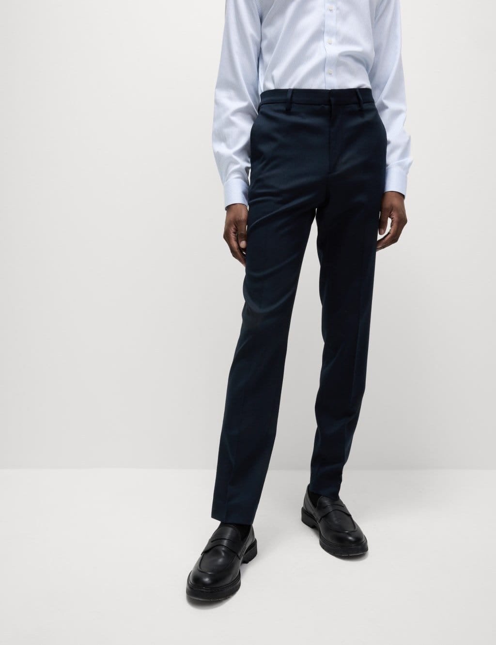 M&S Dark Navy Slim Fit Smart Stretch Trousers