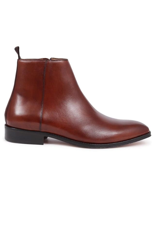 Jones Bootmaker Jones Bootmaker Men's Flaxen Leather Ankle Boots in Light Brown - 2