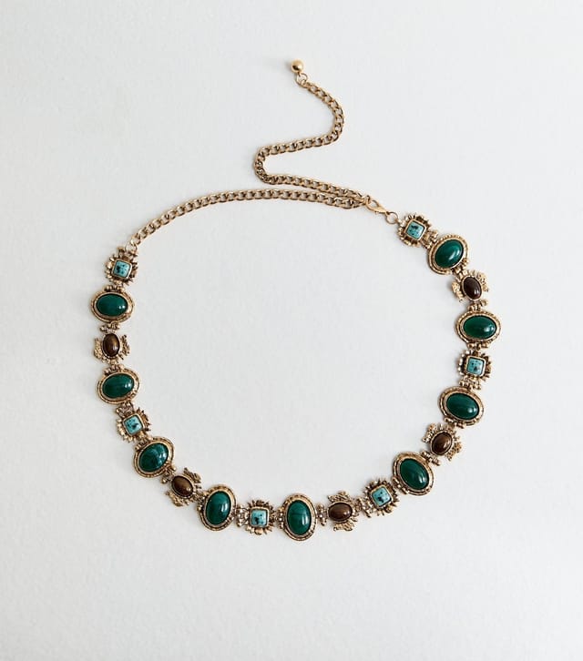 New Look Green Stone Jewel Belt New Look - 2