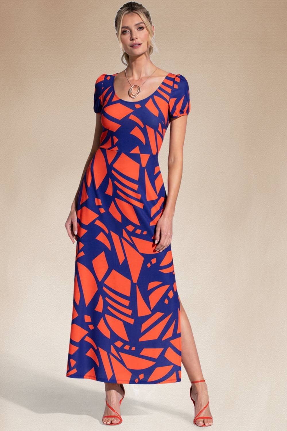 Hot Squash Hot Squash Women's Split Hem Scoop Neck Maxi Dress - 1