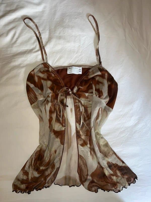 ASOS Design Asos design mesh cami top UK 18 - sheer lace going out Y2K coquette whimsy fairycore