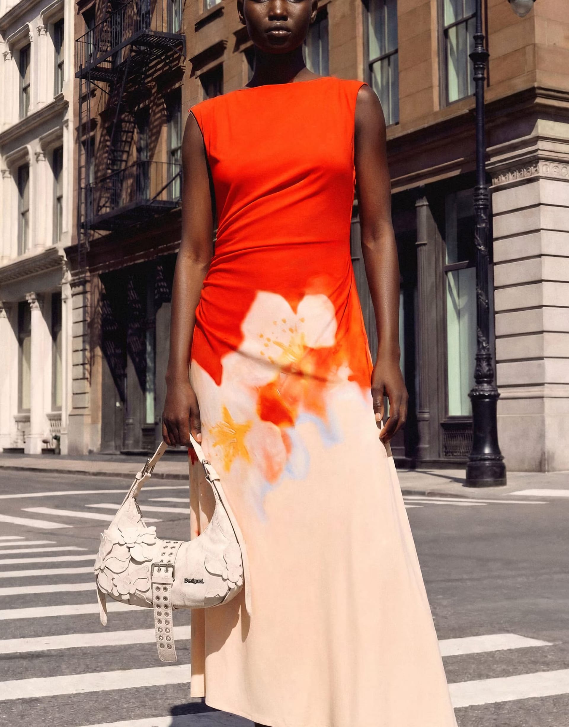 ASOS Desigual Pink Two-tone Floral Maxi Dress