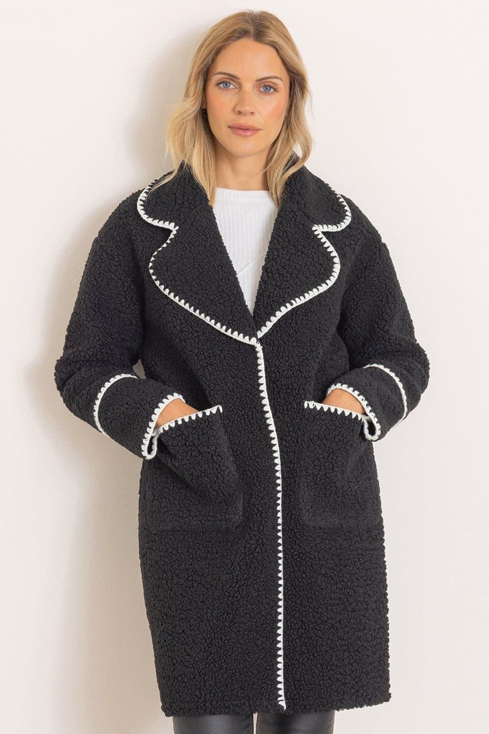 Klass. Klass. Women's Button Up Fleece Jacket in Black