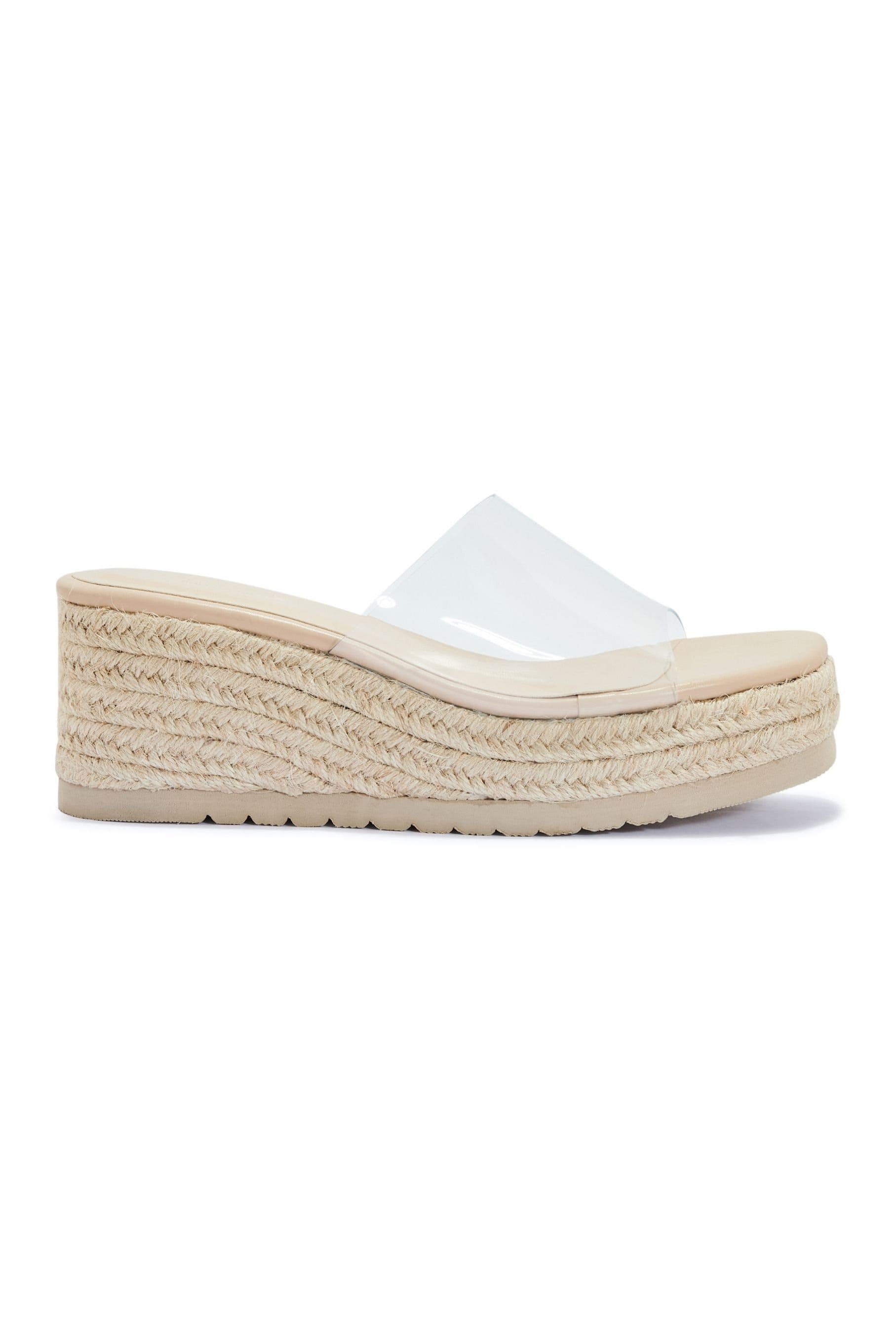 Truffle Collection Truffle Collection Women's Platform Wedge Sandals Slip On Polyurethane Summer Shoes in Nude - 4