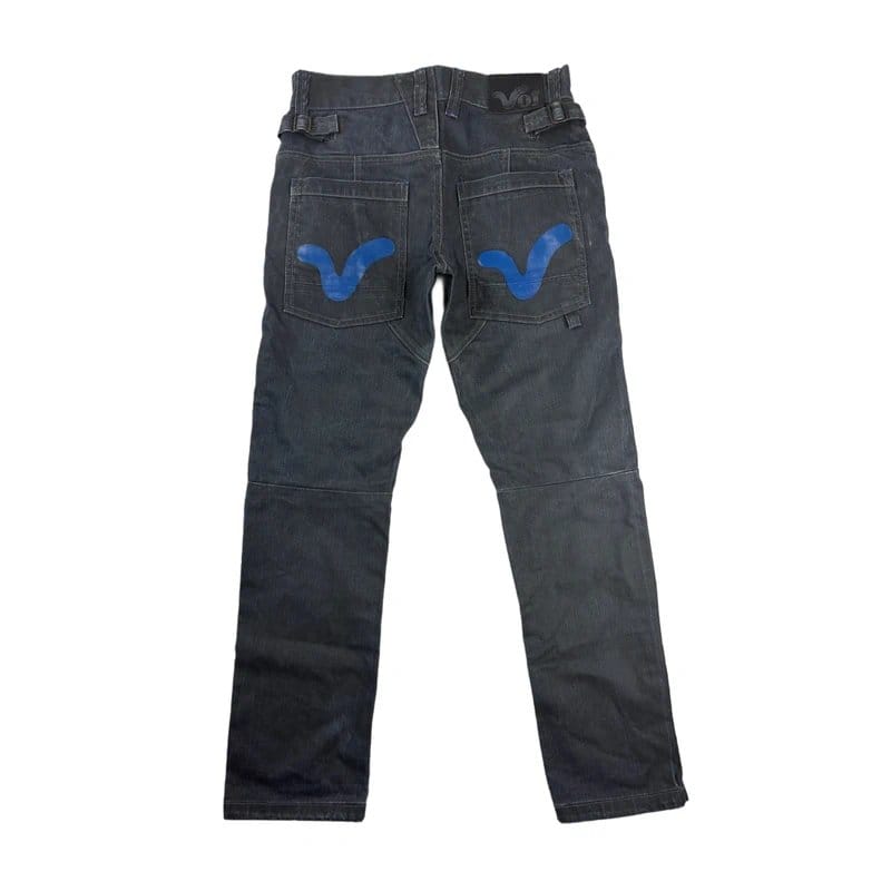 Voi Y2K Navy Wax Graphic Buckled Jeans - 1