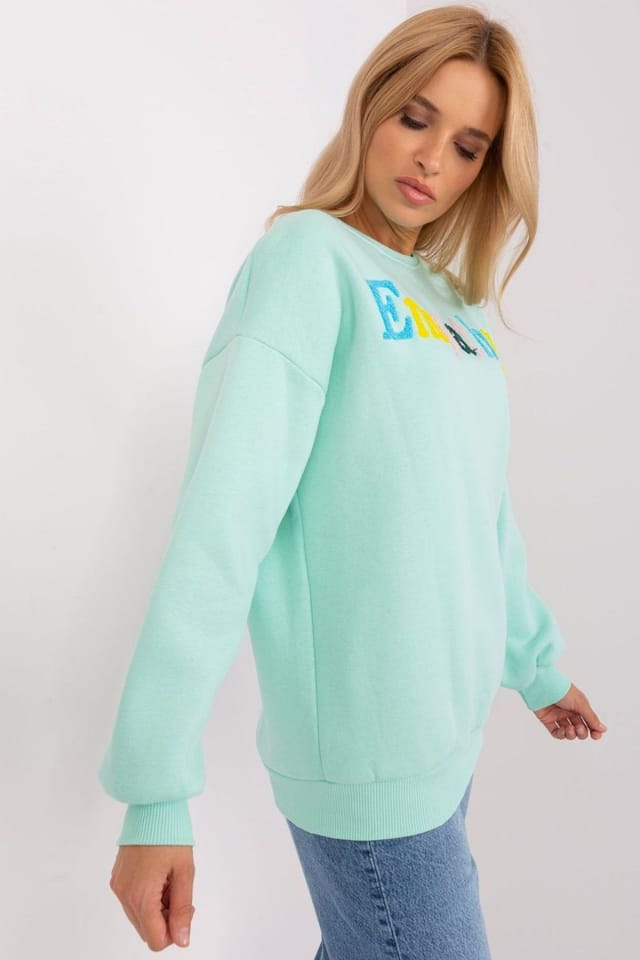 Love Lace Love Lace Women's Overhead Casual Cotton Polyester Sweatshirt in Mint - 2