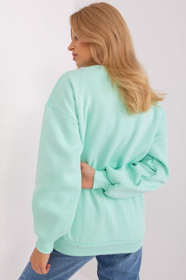 Love Lace Love Lace Women's Overhead Casual Cotton Polyester Sweatshirt in Mint - 3