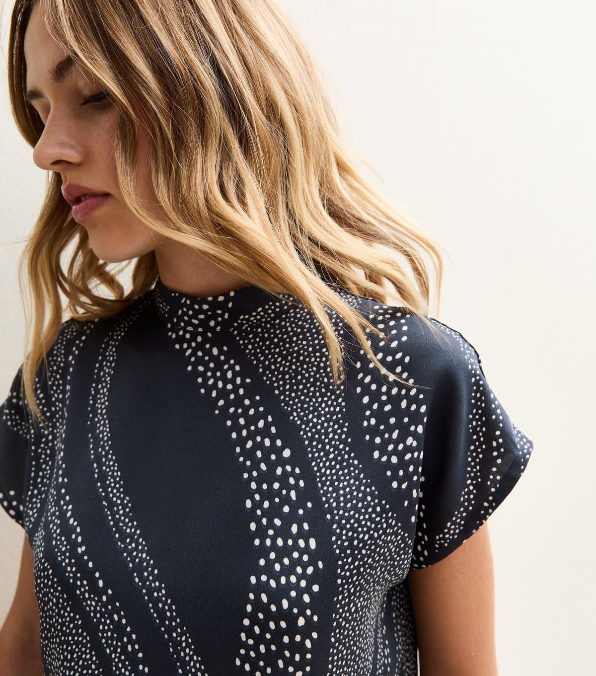 New Look New Look Blue Swirl Polka Dot Print T-Shirt
