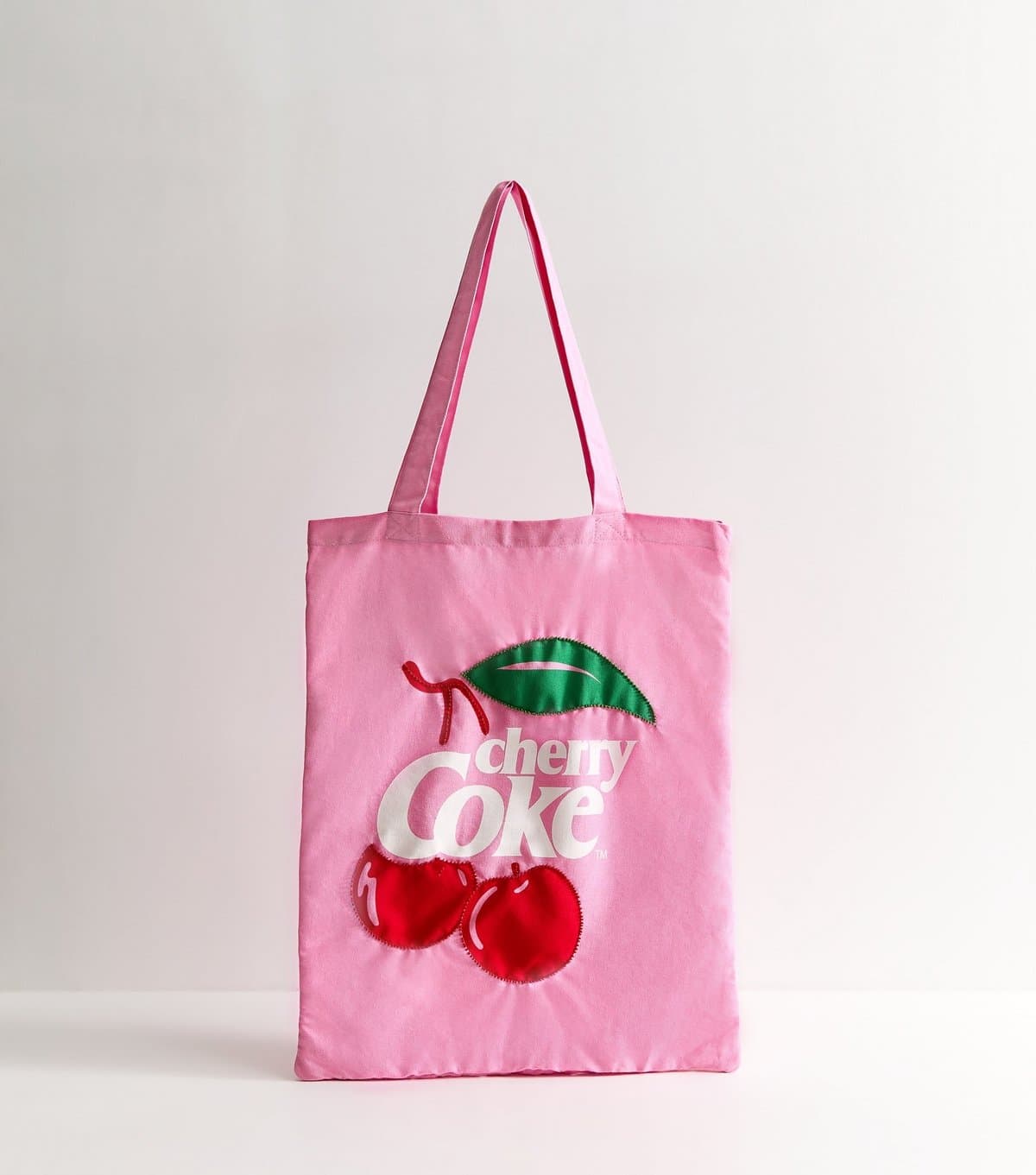 New Look New Look Bright Pink Cherry Coke Canvas Tote Bag