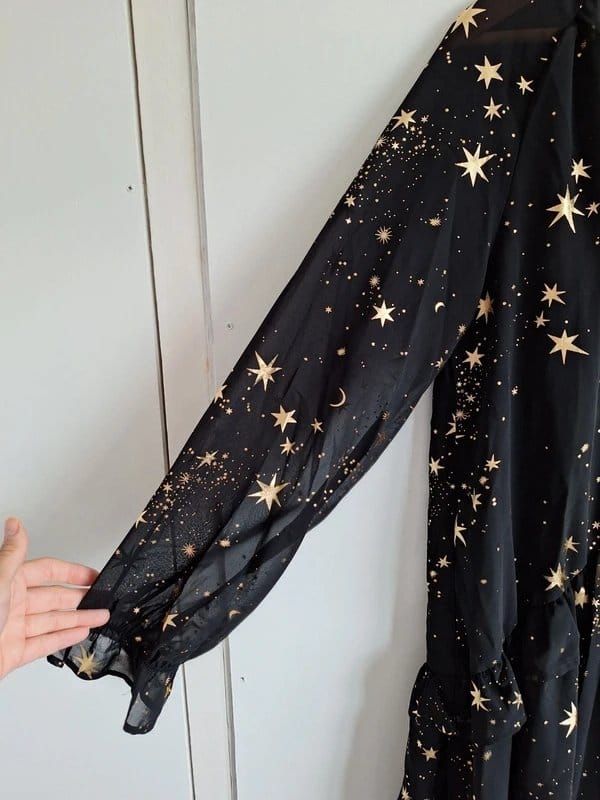 If by Sea Black Chiffon Star Print Tunic Dress
