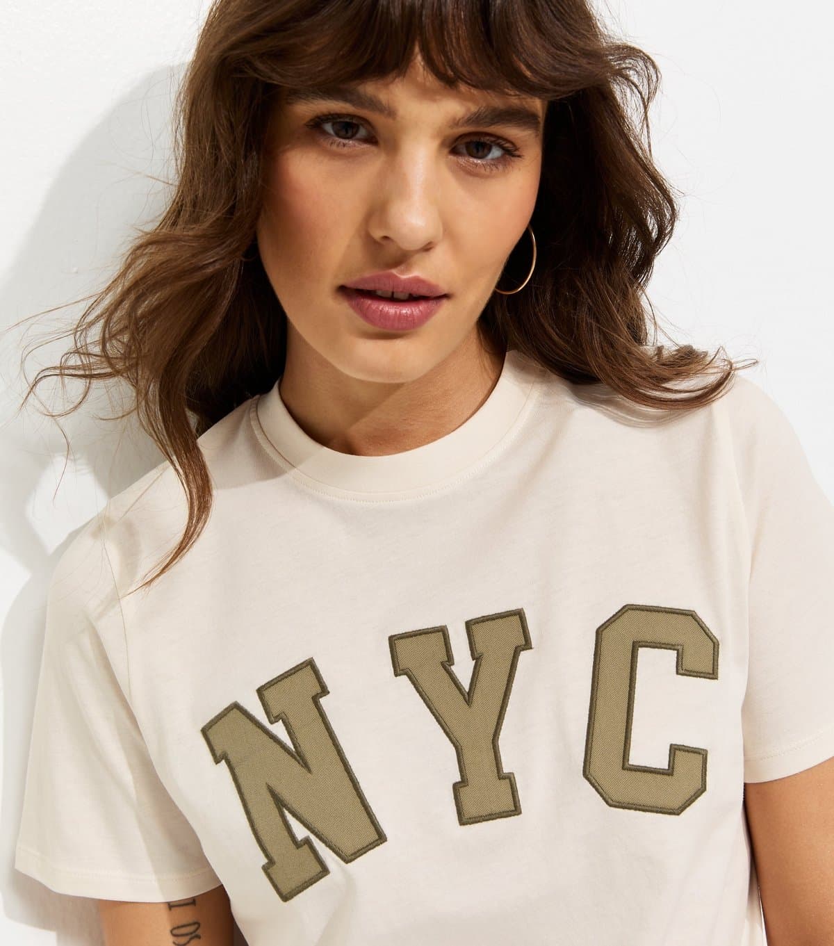 New Look New Look Off White NYC Relaxed Fit T-Shirt