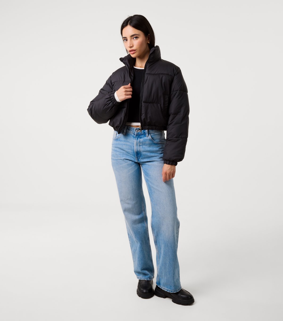 Pink Vanilla Women's  Black Tiered Puffer Jacket Pink Vanilla New Look - 2