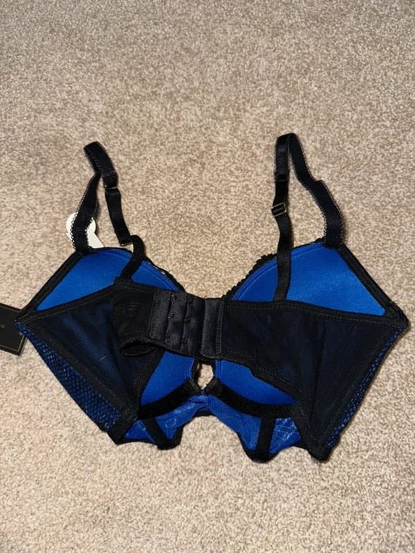 New Look Newlook Corset Bra in cobalt and black.