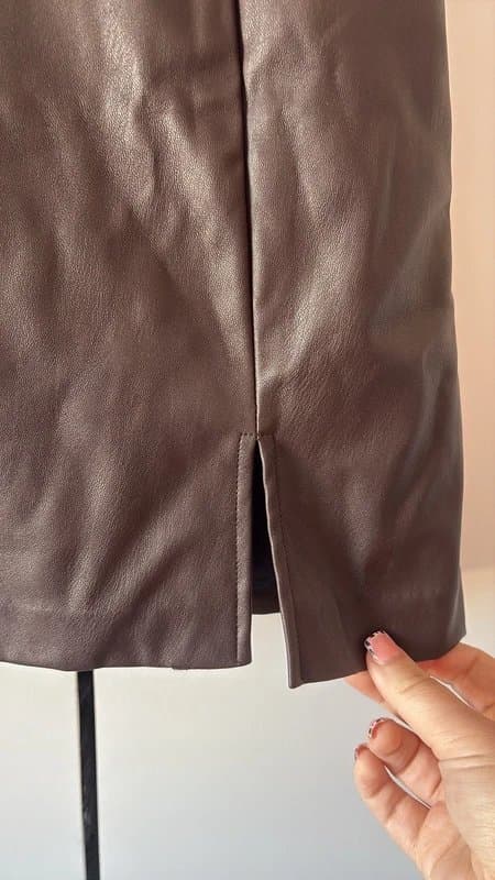 New Look New Look Faux Leather Slit Mini Skirt