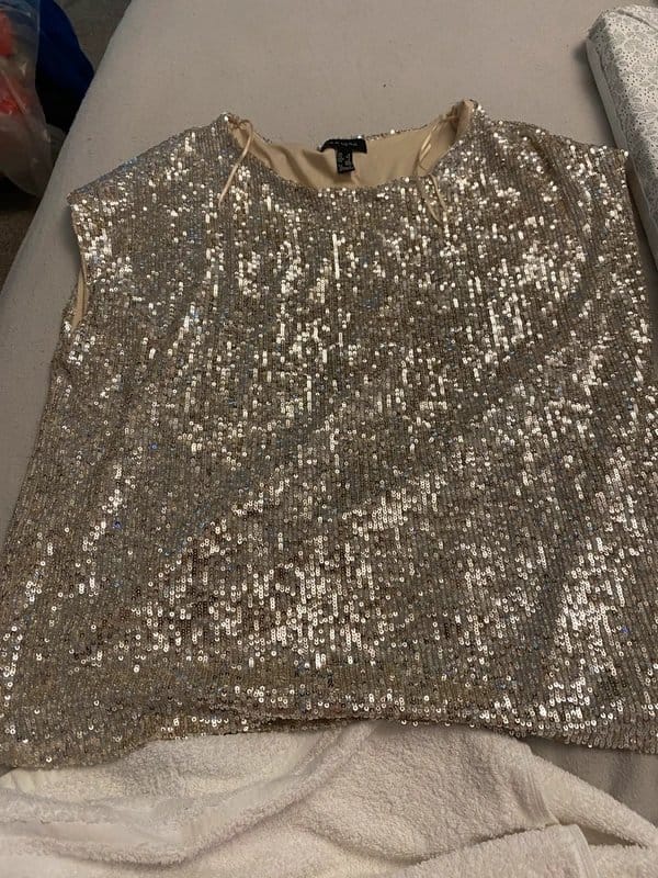 New Look Gold Sequinned Sleeveless Top
