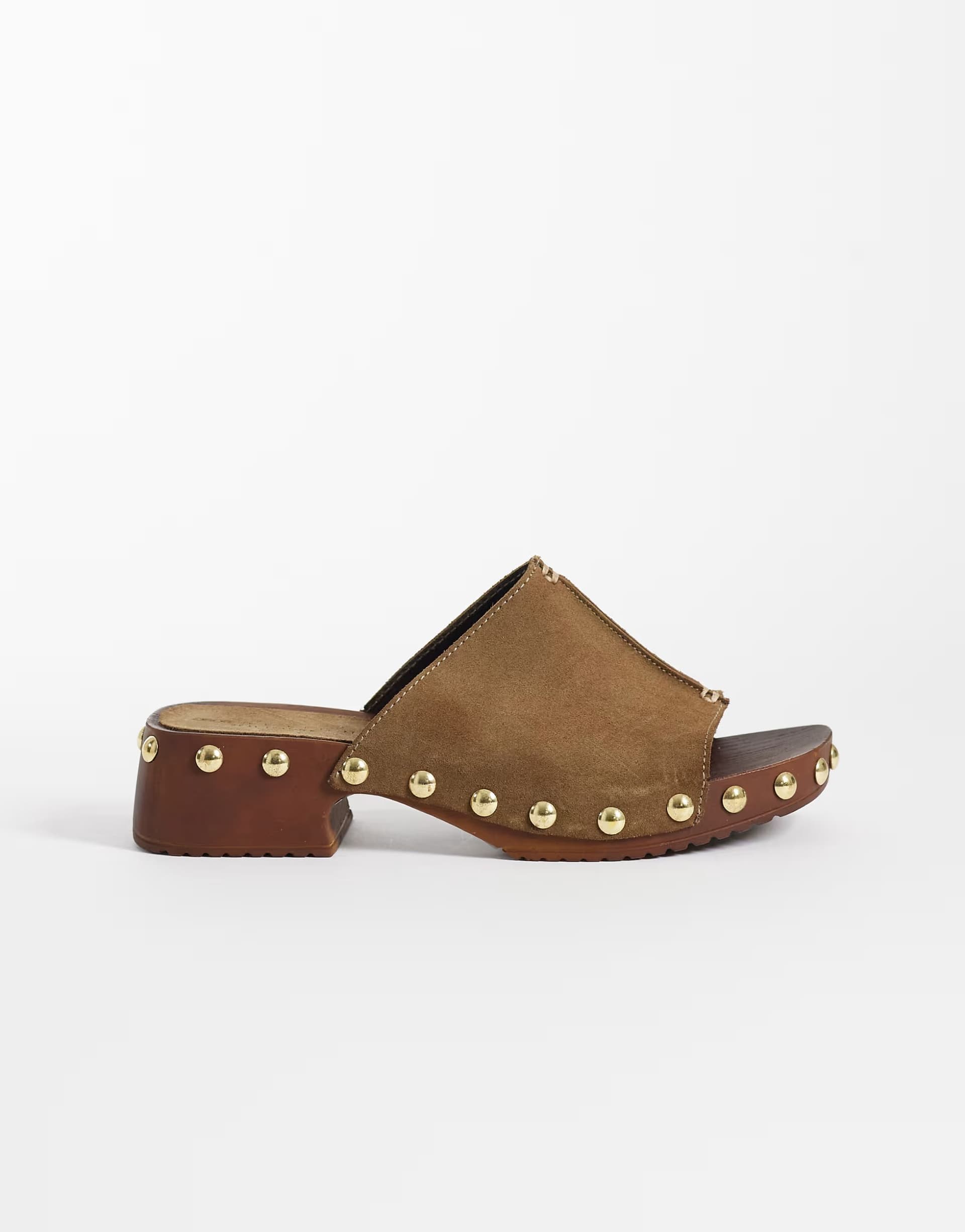 ASOS ASOS DESIGN Franco premium mule sandal clogs in olive suede