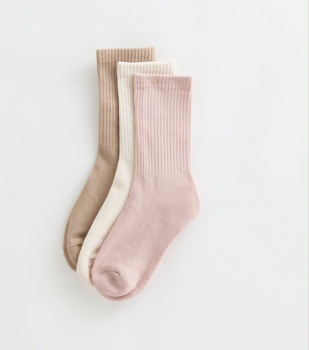 New Look Pack of Three multi-coloured Cotton Rich Ribbed Ankle Tube Socks New Look