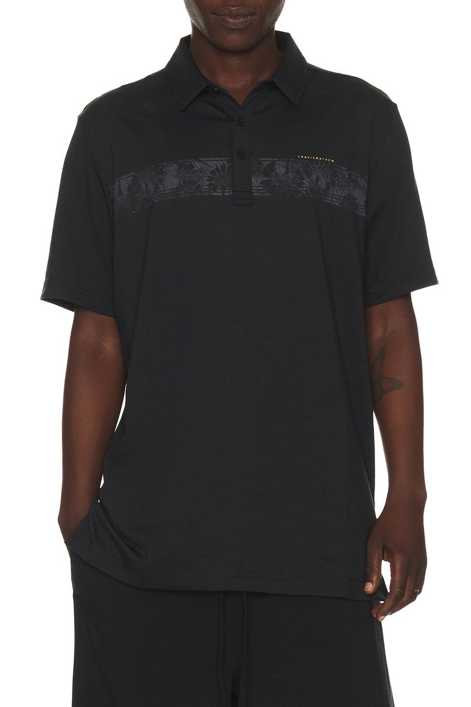 revolve Revolve Black Performance Jersey Flight Polo