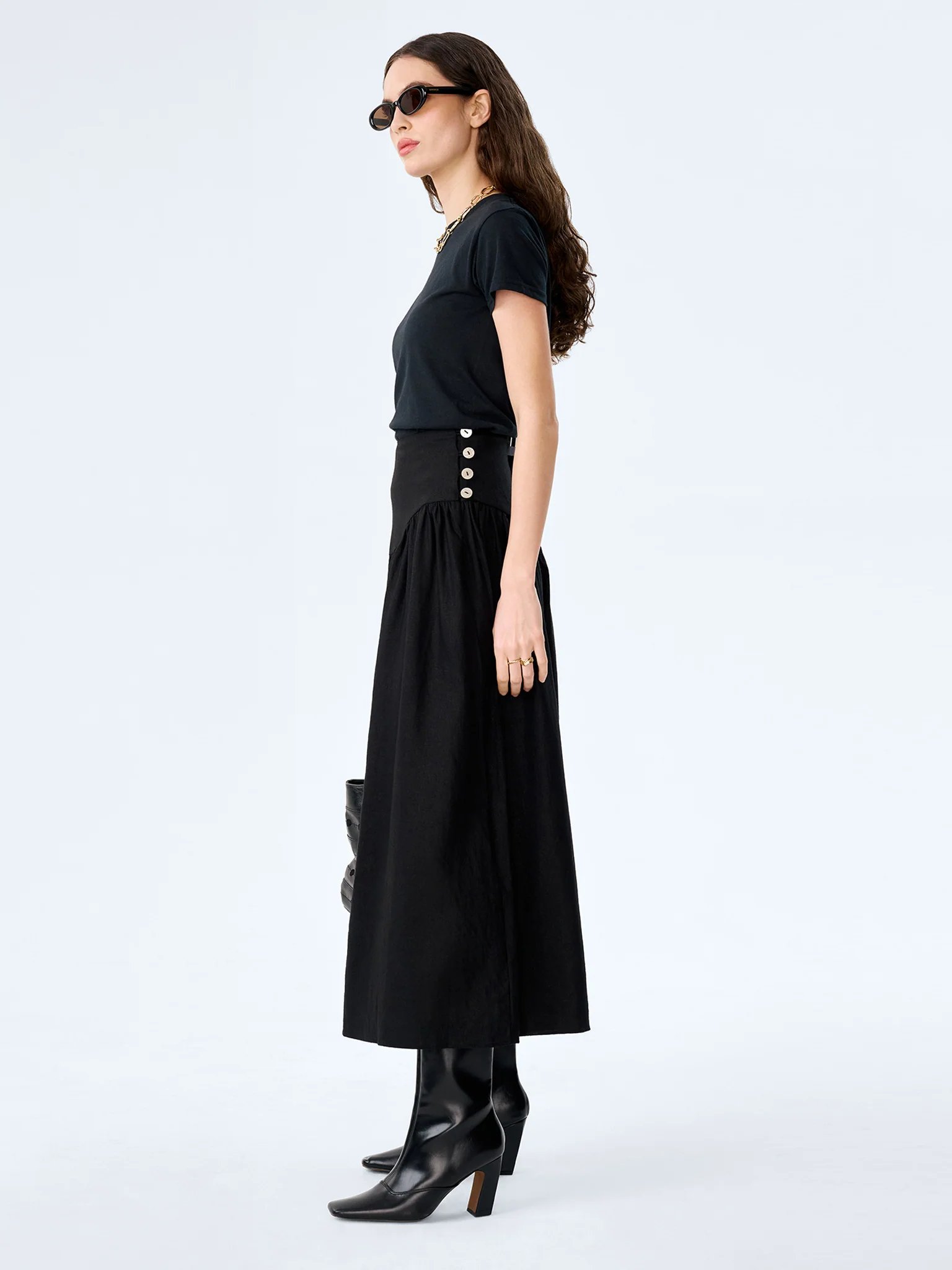 OMNES Lucille Skirt in Black - 3
