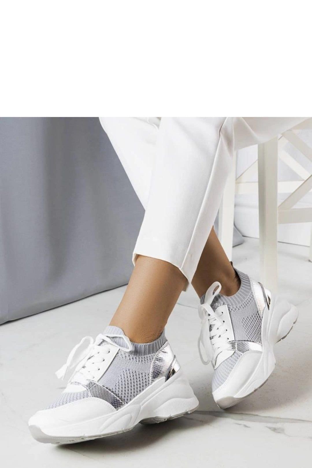 Love Lace Love Lace Women's Ann Wedge Sneakers with White Rubber Sole for Summer Comfort in Grey - 1