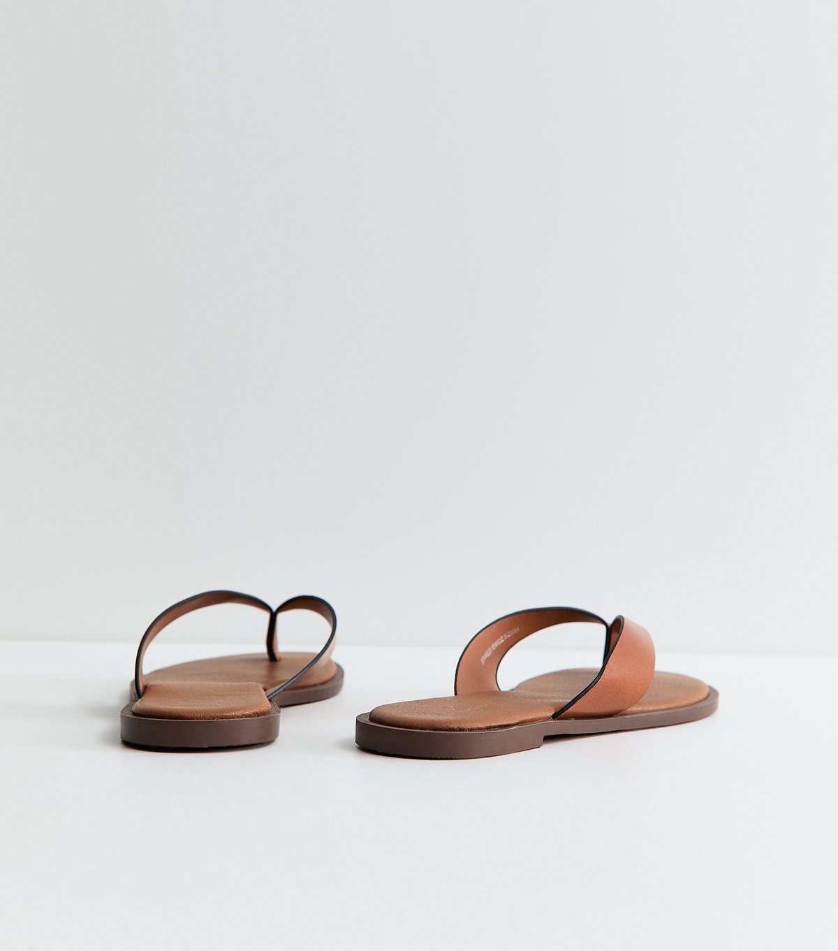 New Look Women's Tan Faux Leather Toe Post Sandals Vegan New Look - 4