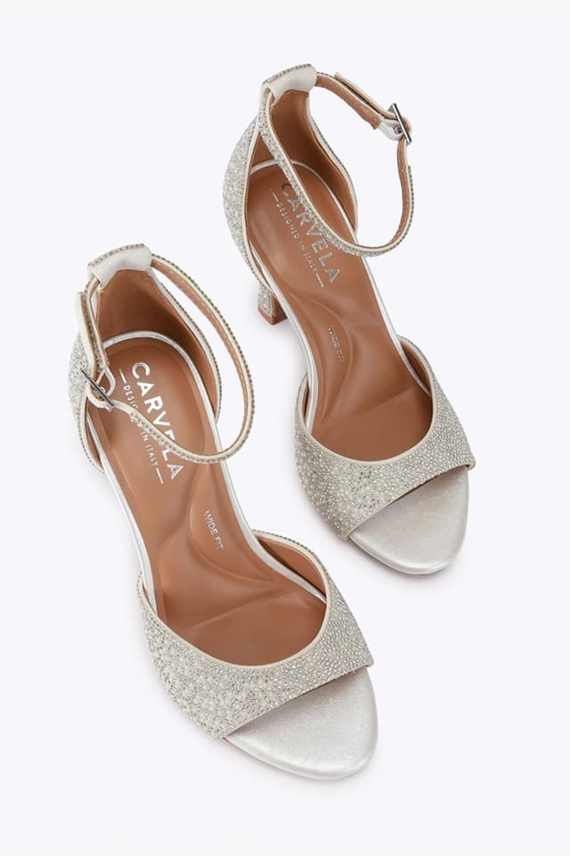 Carvela Carvela Women's 'Corletta Sandal Wide Fit' Fabric Heels in White - 2