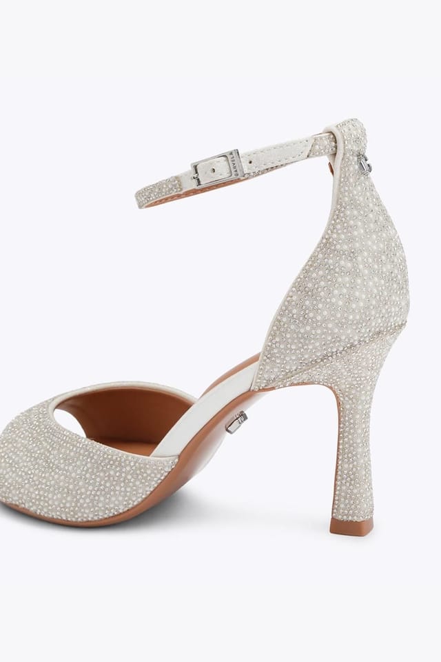 Carvela Carvela Women's 'Corletta Sandal Wide Fit' Fabric Heels in White - 3