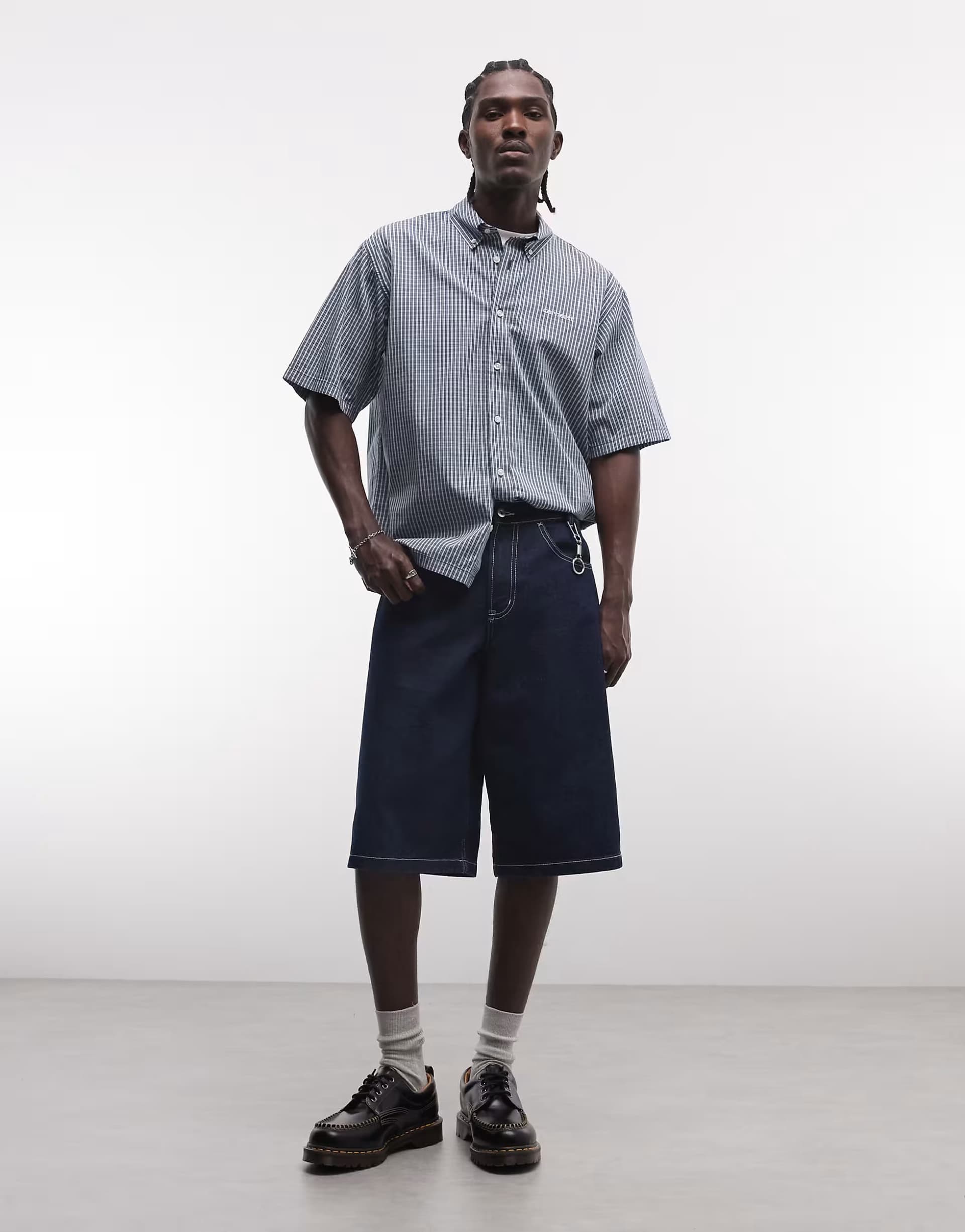 ASOS Carhartt WIP groff shirt in blue micro check