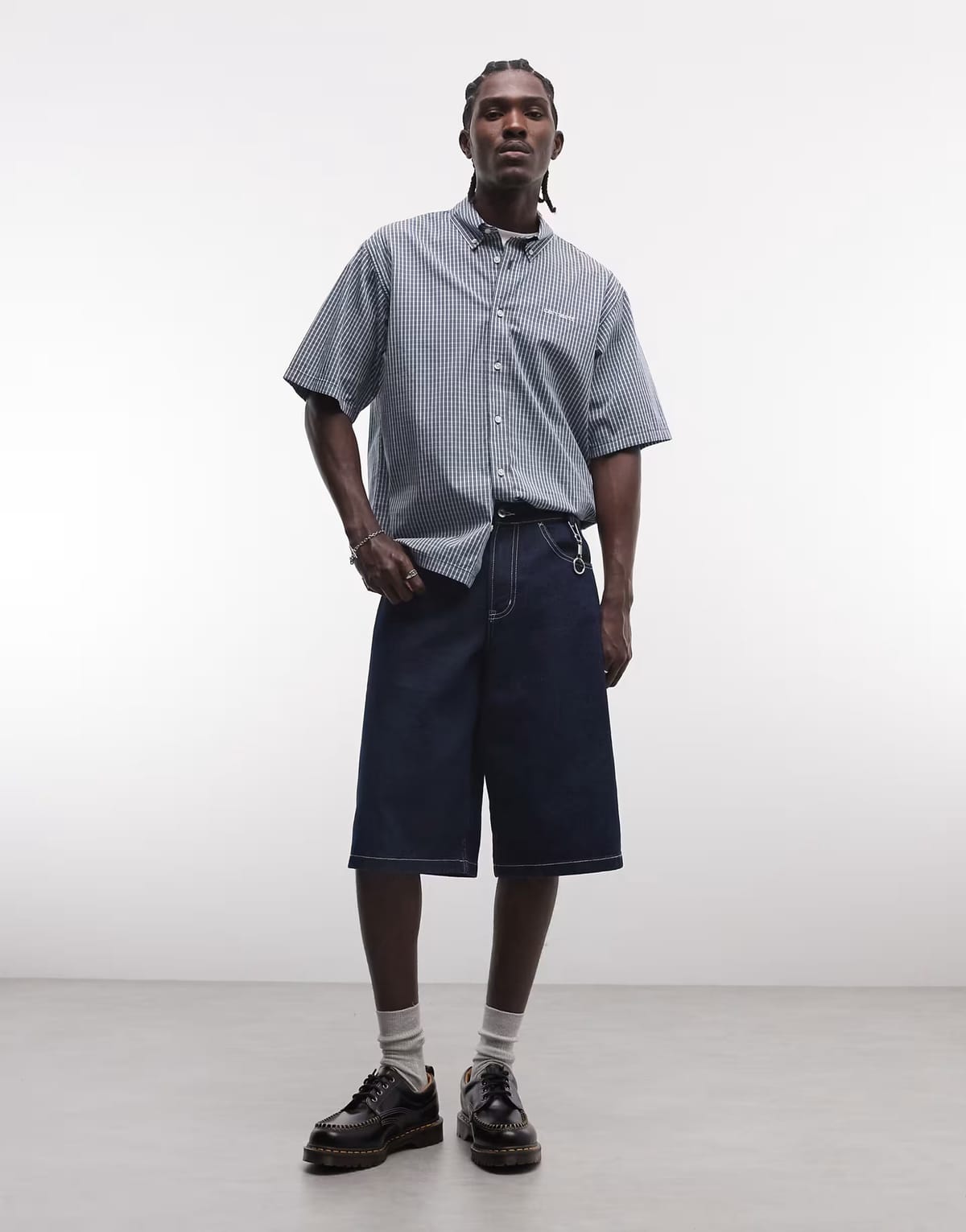 ASOS Carhartt WIP groff shirt in blue micro check - 1