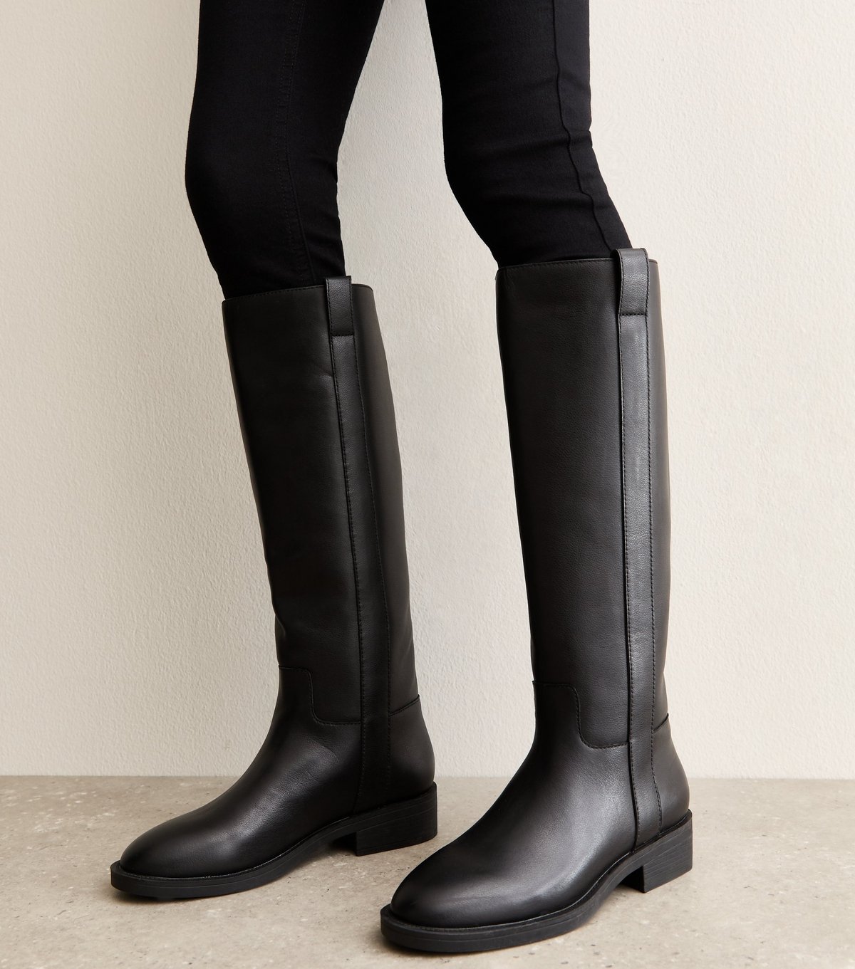 New Look Women's Black Leather Knee High Riding Boots New Look - 2