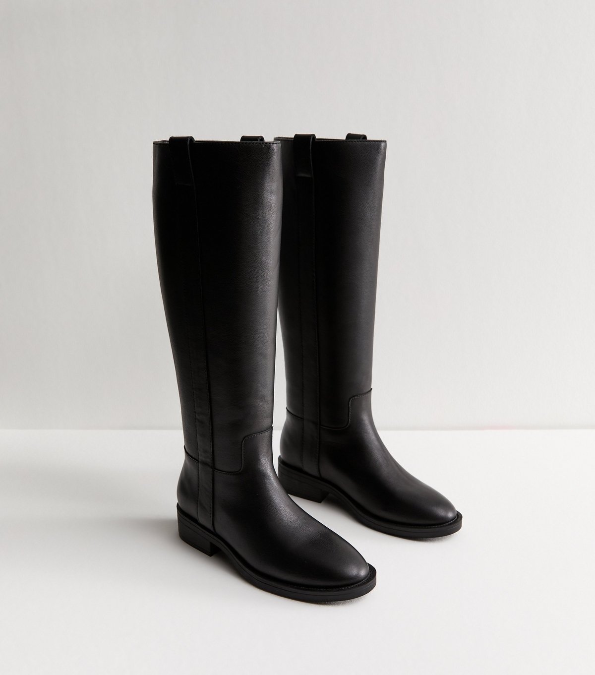 New Look Women's Black Leather Knee High Riding Boots New Look - 3