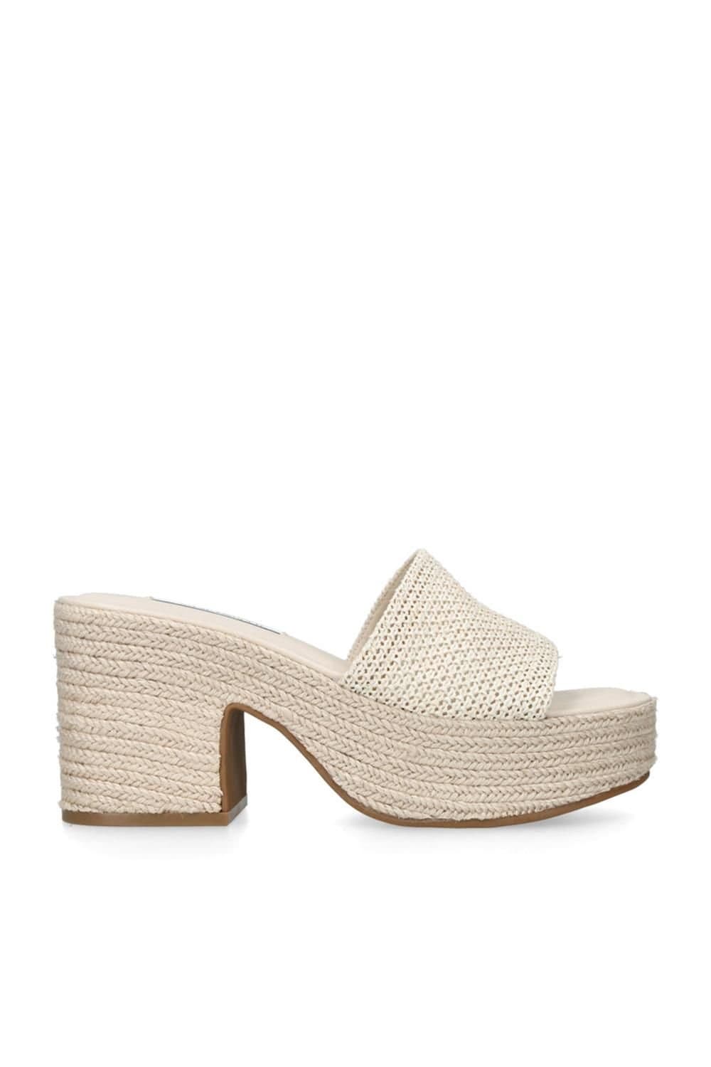 Steve Madden STEVE MADDEN Women's 'Trippy Cream Raffia' Heels in Beige