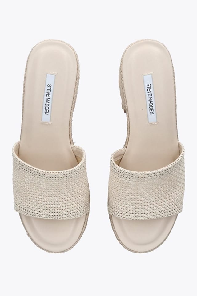 Steve Madden STEVE MADDEN Women's 'Trippy Cream Raffia' Heels in Beige - 2