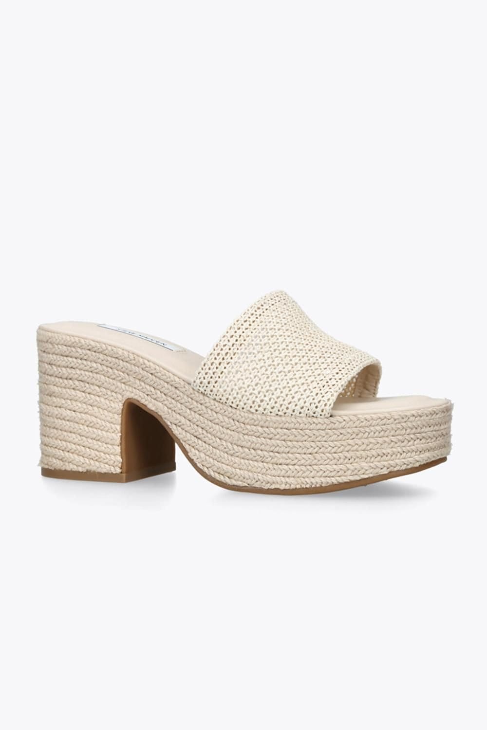 Steve Madden STEVE MADDEN Women's 'Trippy Cream Raffia' Heels in Beige - 4
