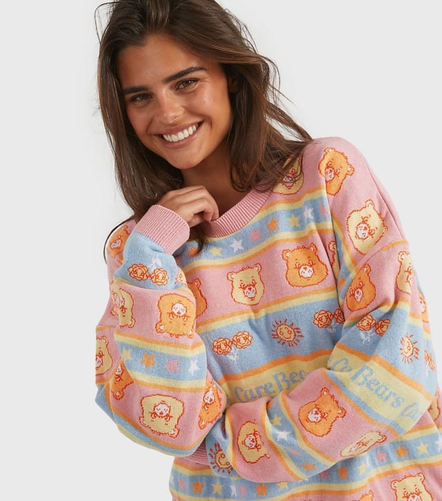 Skinnydip Women's Multi Colour Care Bears Stripe Knit Jumper Skinnydip New Look - 3
