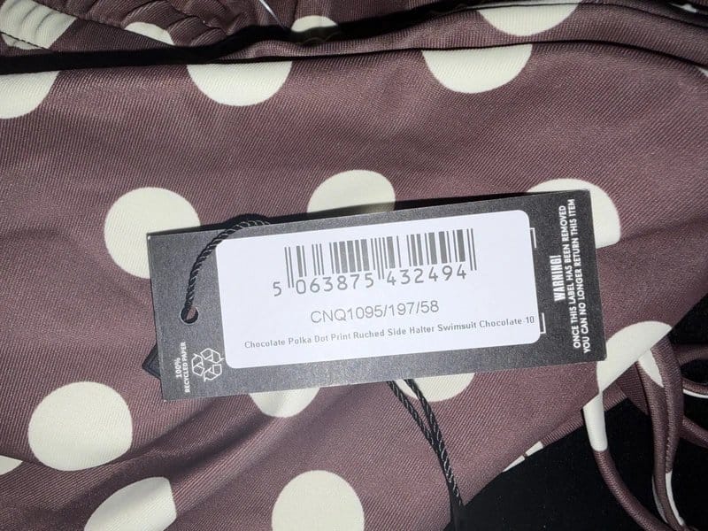 PLT Brown & Cream Polka Dot Swimsuit Size 10