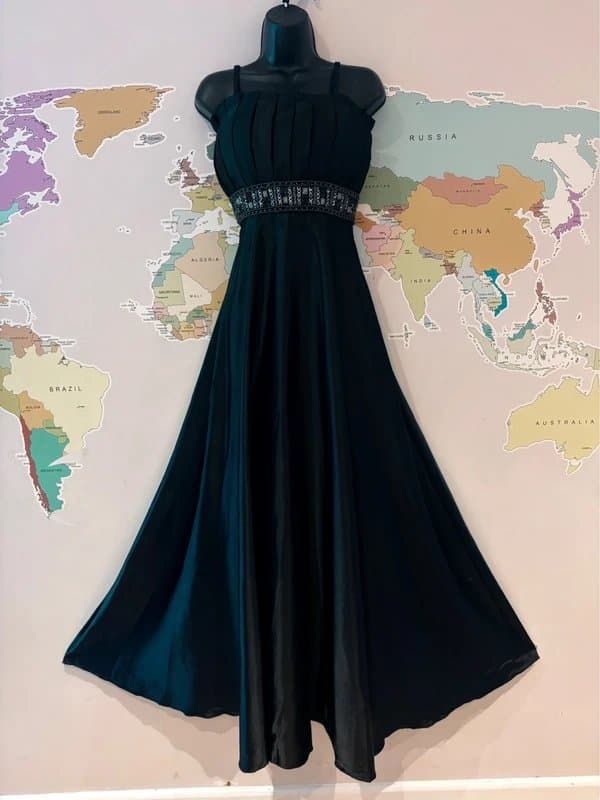 echo lin Echo Lin Black Embellished Empire Waist Maxi Dress UK 10 Evening Prom Wedding Guest Formal