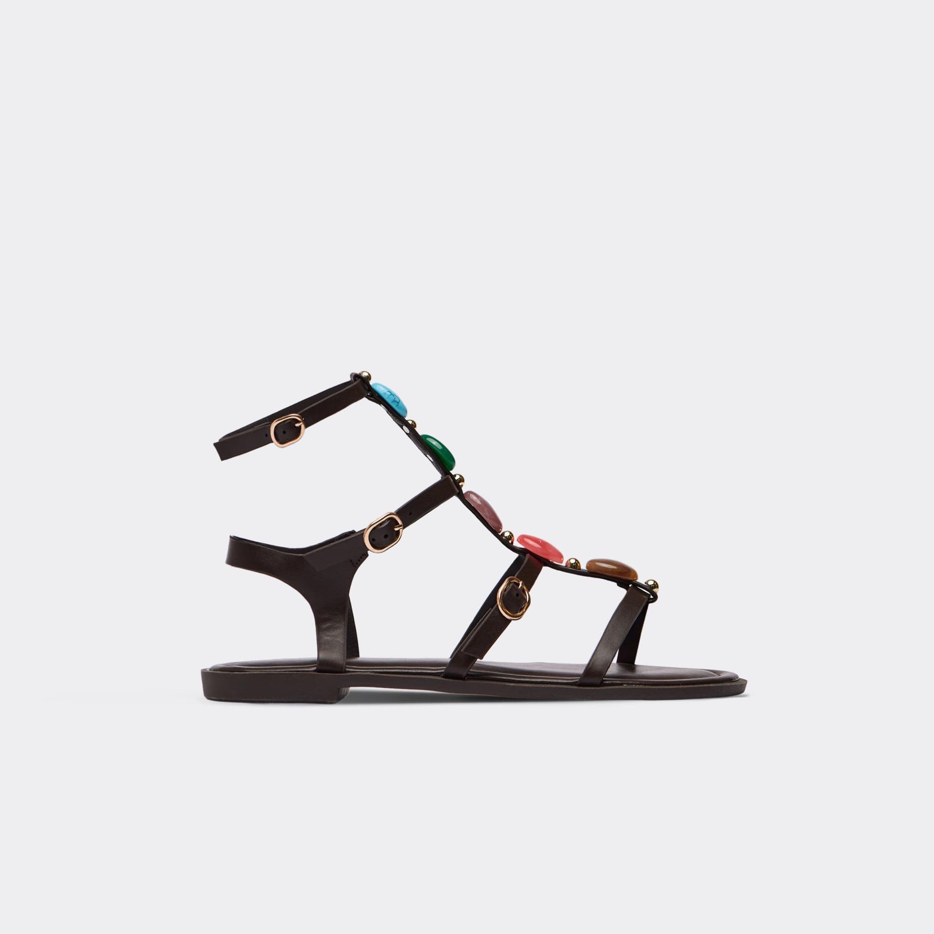 EGO EGO Brown Faux Leather Strappy Gladiator Sandal