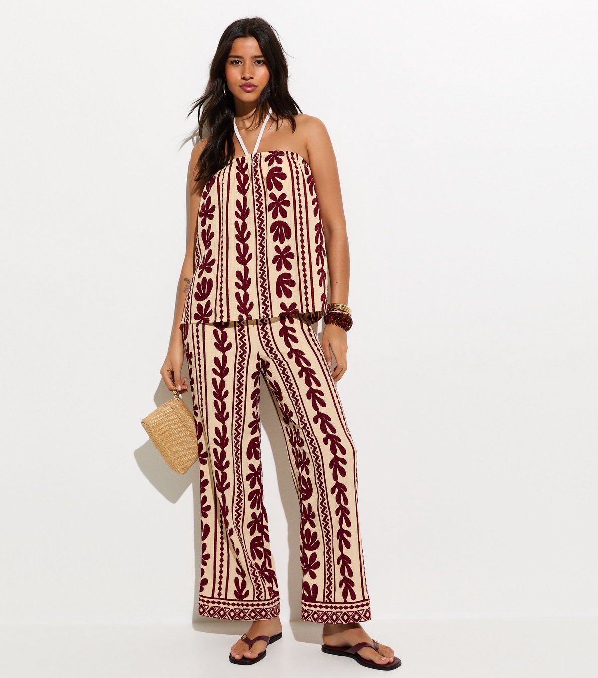 New Look Women's Brown Cactus Print Bandeau Beach Top New Look - 3