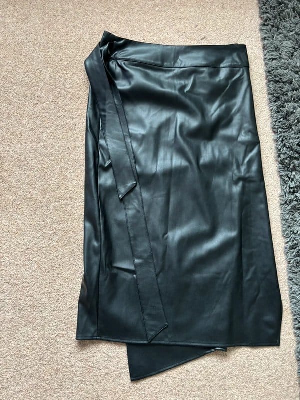 Never Fully Dressed Black Faux Leather Skirt