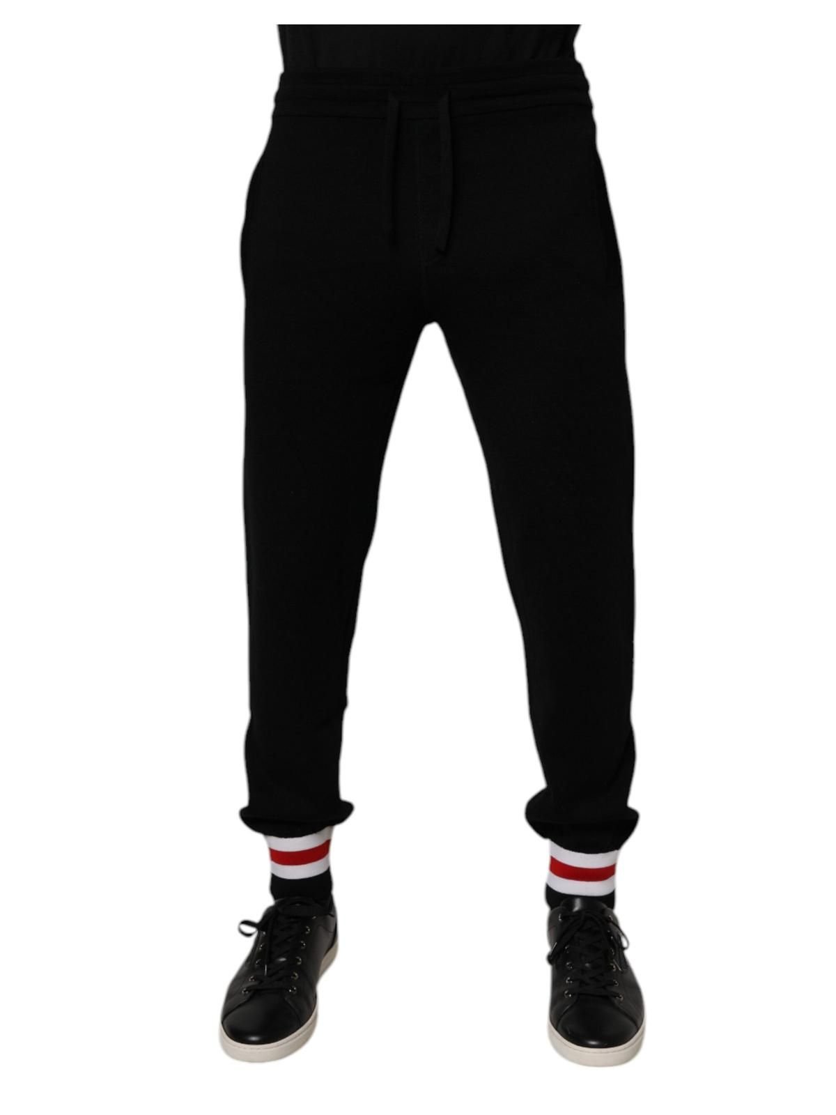 Dolce & Gabbana Dolce & Gabbana Men's Black Wool Mid Waist Jogger Sweatpants Pants - 3